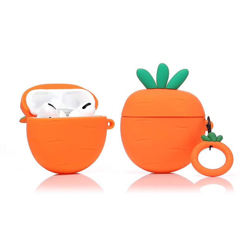 LEWOTE Silicone Case Compatible with Apple Airpods Pro & Pro 2 Funny Cute Cover [Fruit Dessert Series](Carrot)